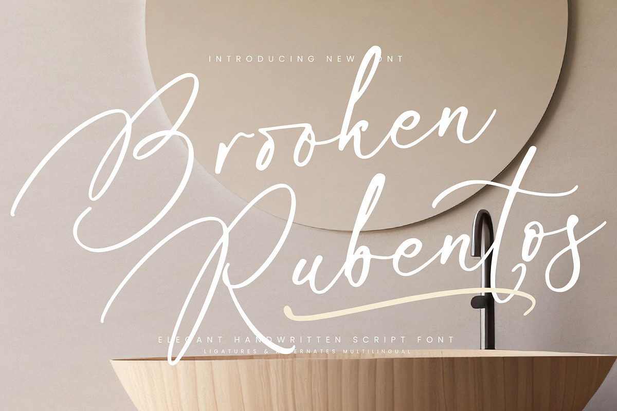 Brooken Rubentos, a Script Font by Integritype Studio (Photo 1 of 15)