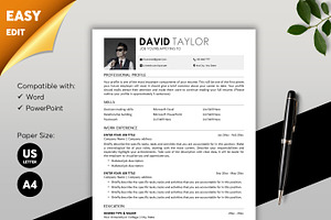 ATS Resume CV Word & PowerPoint 15A