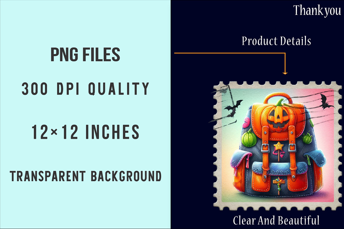 Halloween Postage Stamp Clipart PNG, an Illustration by SinaCreation (Photo 4 of 5)