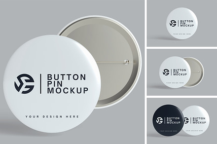 Pin Button Mockup, an Advertising Mockup by Twins_studio