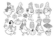 Autumn Goose PNG SVG Clipart, an Animal Illustration by ArtGiftsStudio (Thumbnail 2 of 3)