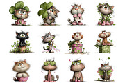 St. Patrick's Cats Clipart, an Illustration by DreamArtGraphic (Thumbnail 4 of 4)