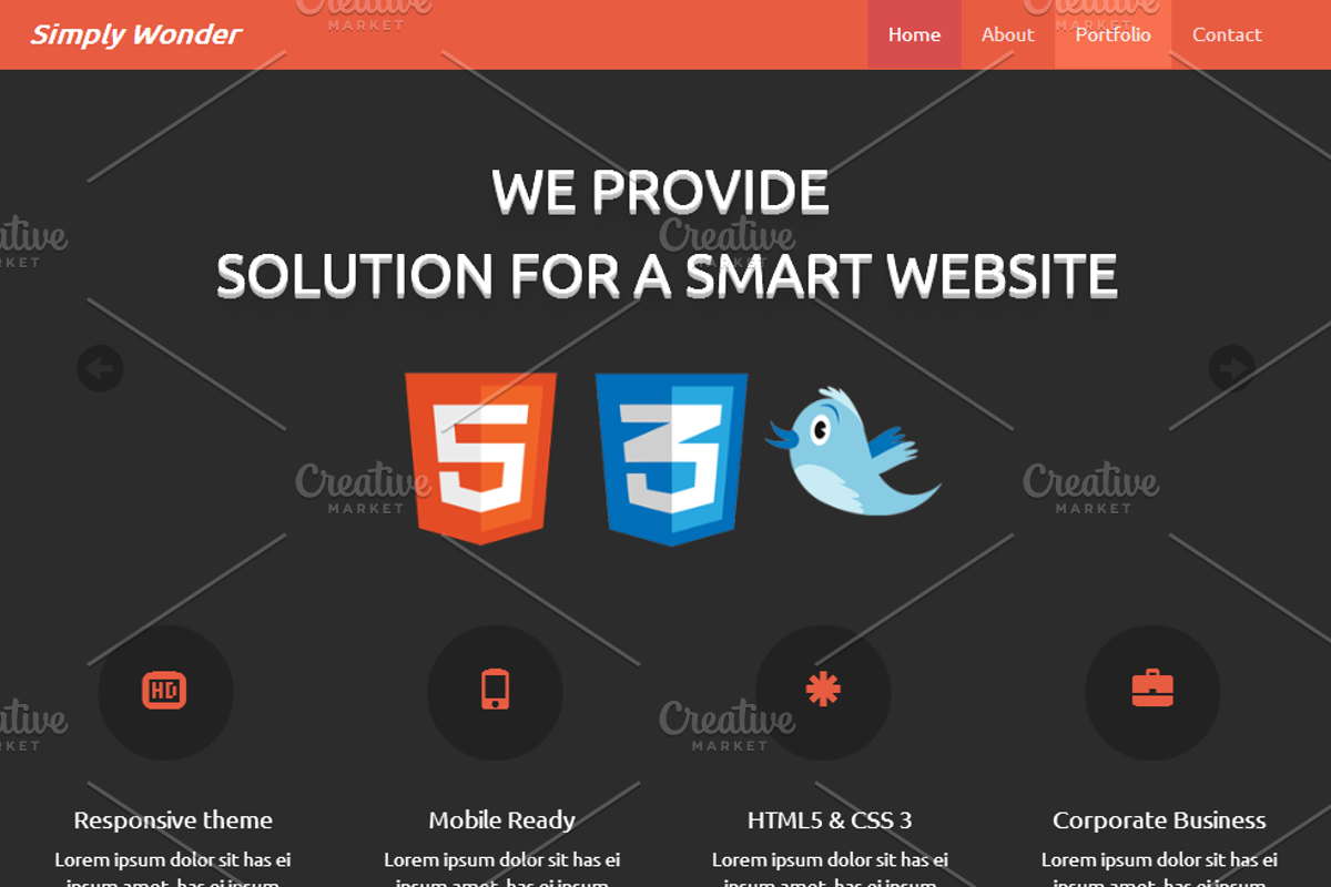 Simply wonder -Bootstrap 3 Portfolio, a Bootstrap Template by Responsive Business Theme (Photo 2 of 2)