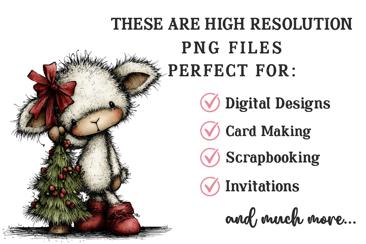 Whimsical Christmas Animals Clipart, an Illustration by OK Design (Photo 4 of 6)