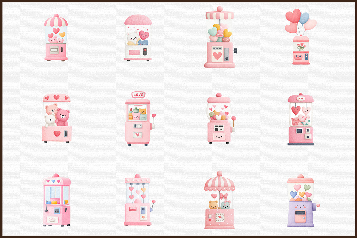 Claw Machine with Valentine Clipart, an Illustration by Sublimation Artist (Photo 3 of 6)