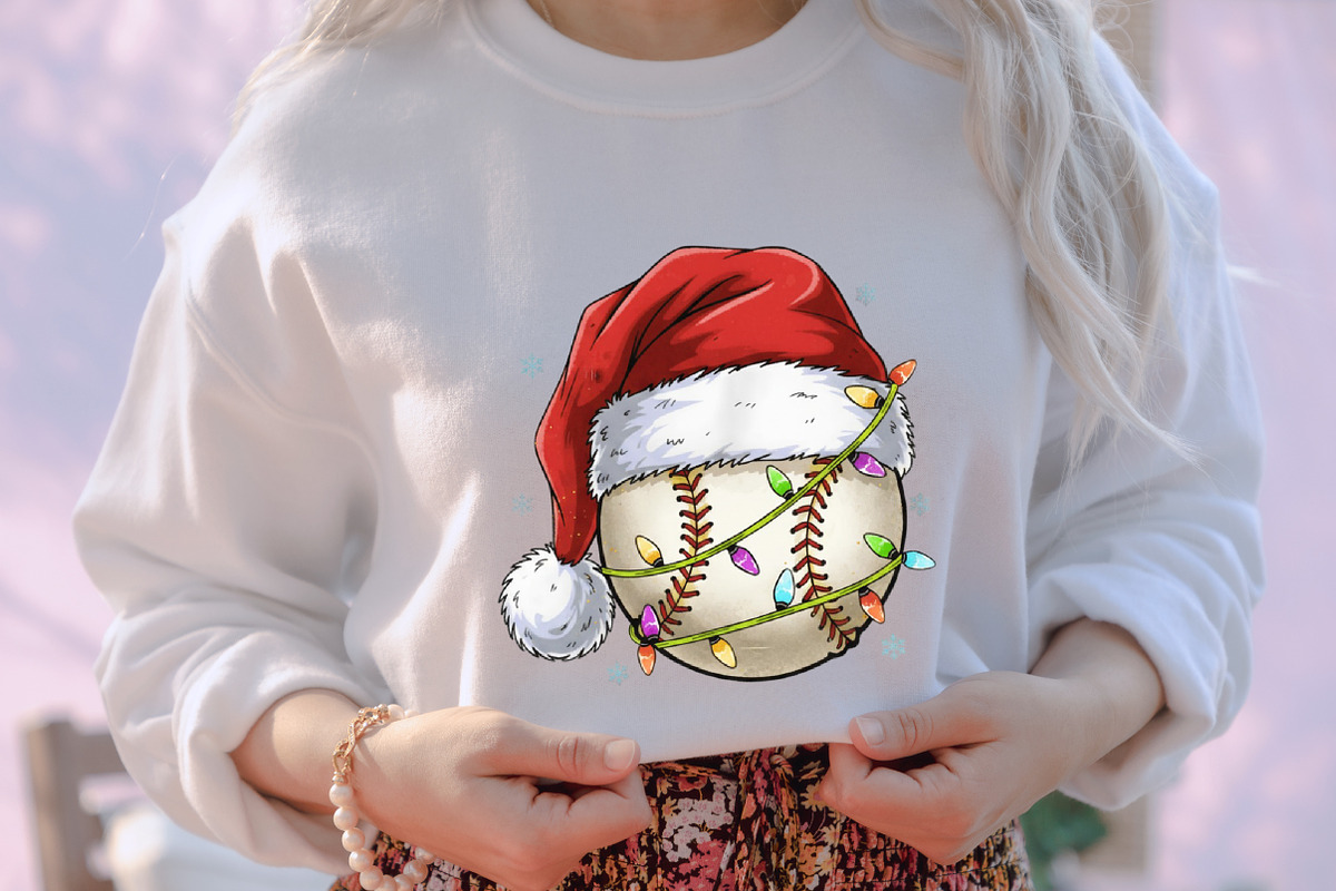 Christmas Softball Santa Hat PNG, an Illustration by designcity5 (Photo 5 of 8)