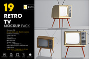 Retro Tv Mockup Pack, a Household Mockup by GraphicVil (Thumbnail 1 of 23)