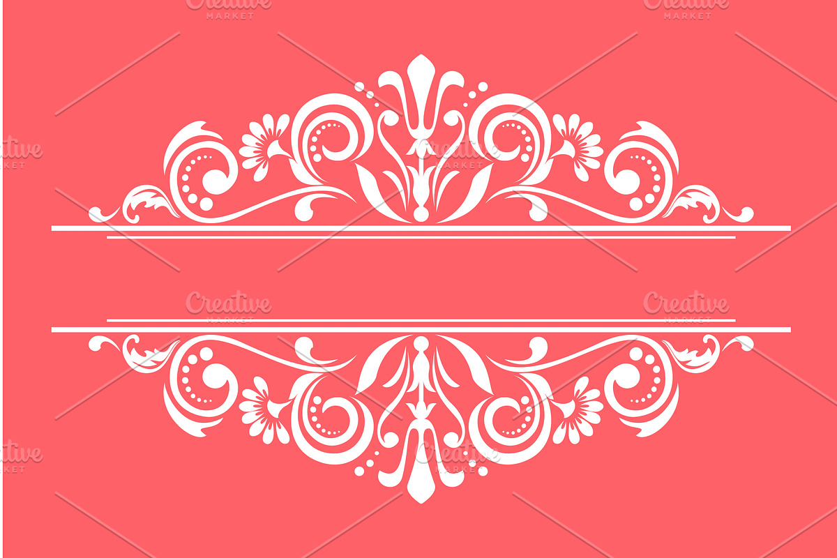 Vintage pink and white element, an Illustration by RODINA