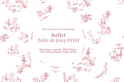 Ballet Toile de Jouy Pattern, a Background Graphic by Hughes Studio (Thumbnail 1 of 7)