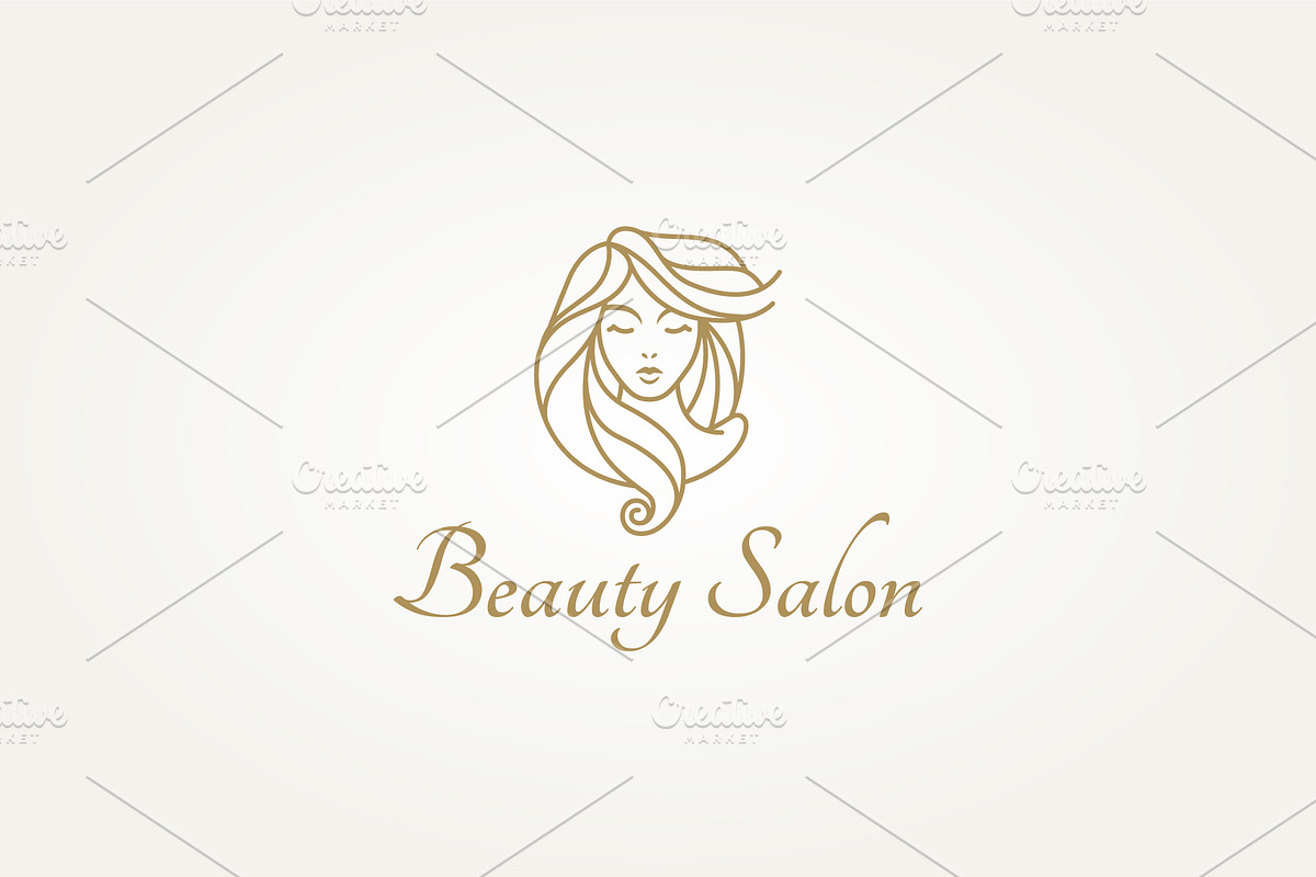beauty salon line art label logo, a Branding & Logo Template by Blazybone