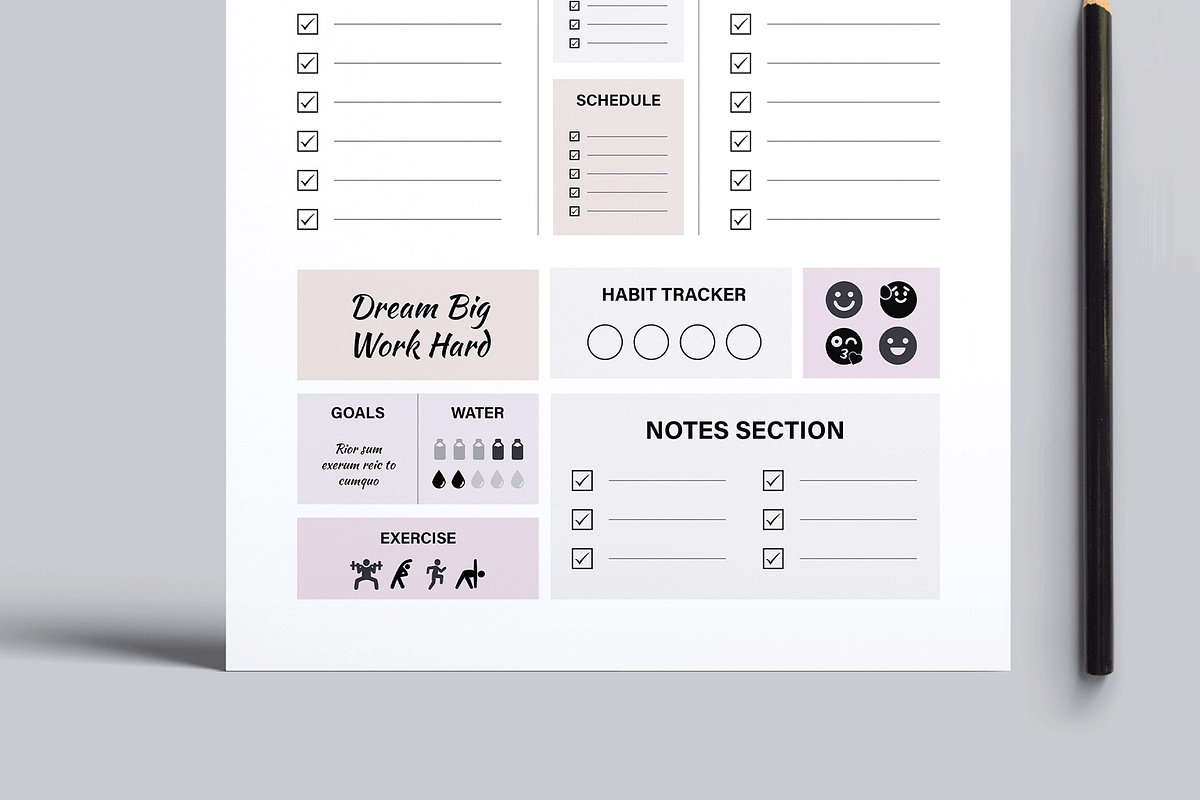 Daily Planner Design Template, a Stationery Template by MightyDesign (Photo 3 of 6)