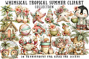 Whimsical Tropical Summer Clipart, an Illustration by OK Design (Thumbnail 1 of 6)