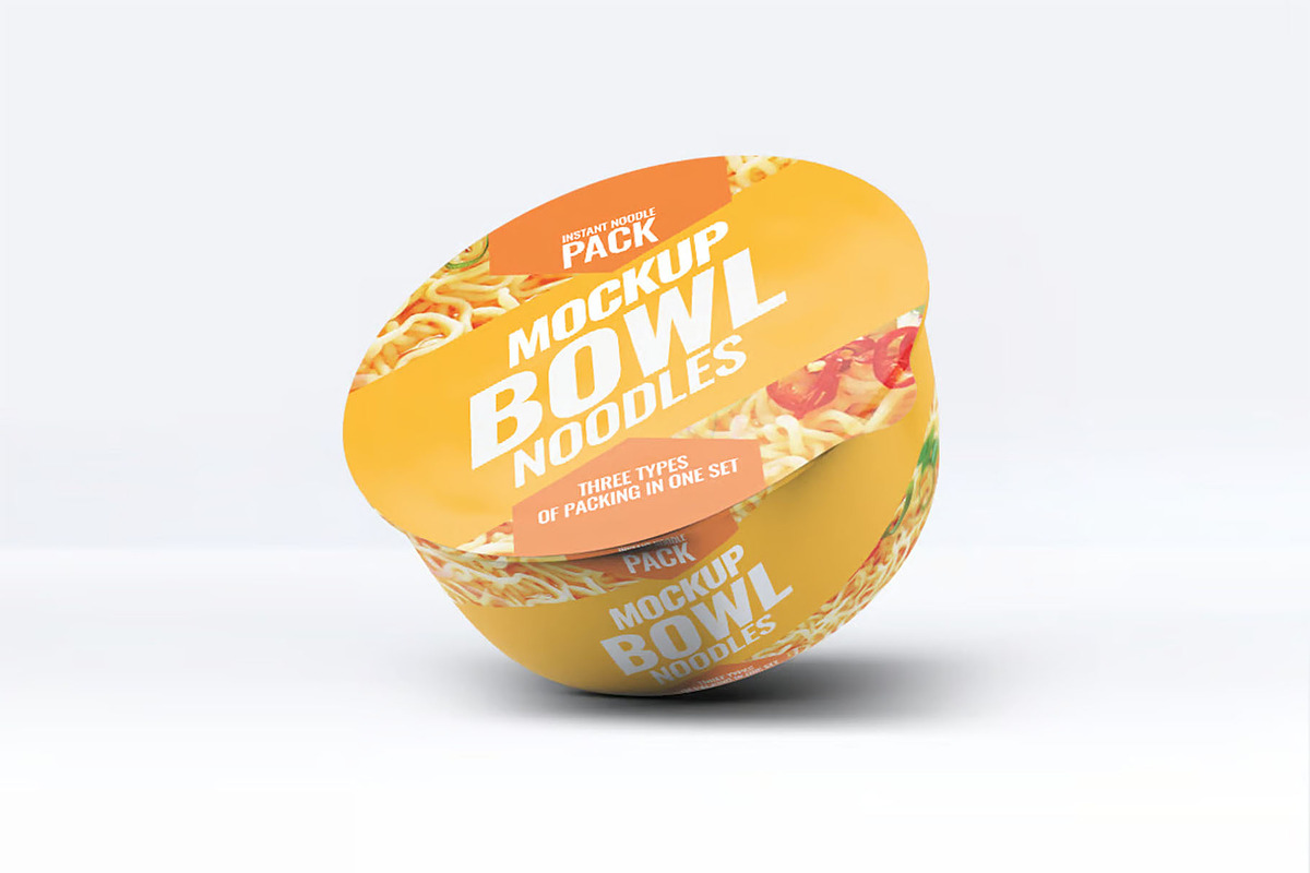 Instant Food Bowl Mock-Up, a Packaging Mockup by DesignRushMarket (Photo 3 of 6)