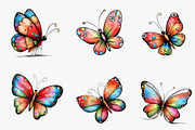 Whimsical buterfly clipart, an Illustration by CreationArt (Thumbnail 3 of 5)