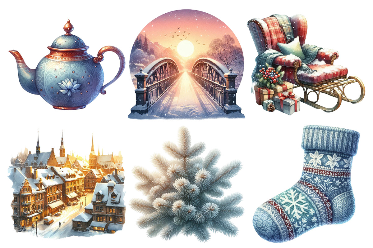 Winter Morning Clipart, an Illustration by Pixels.Craft (Photo 2 of 7)