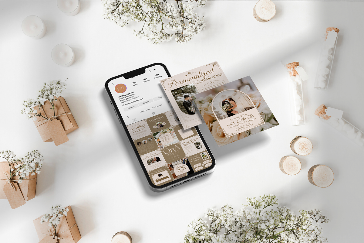 120 Gold Wedding Instagram Template, a Social Media Template by Branding Victory STD (Photo 8 of 10)