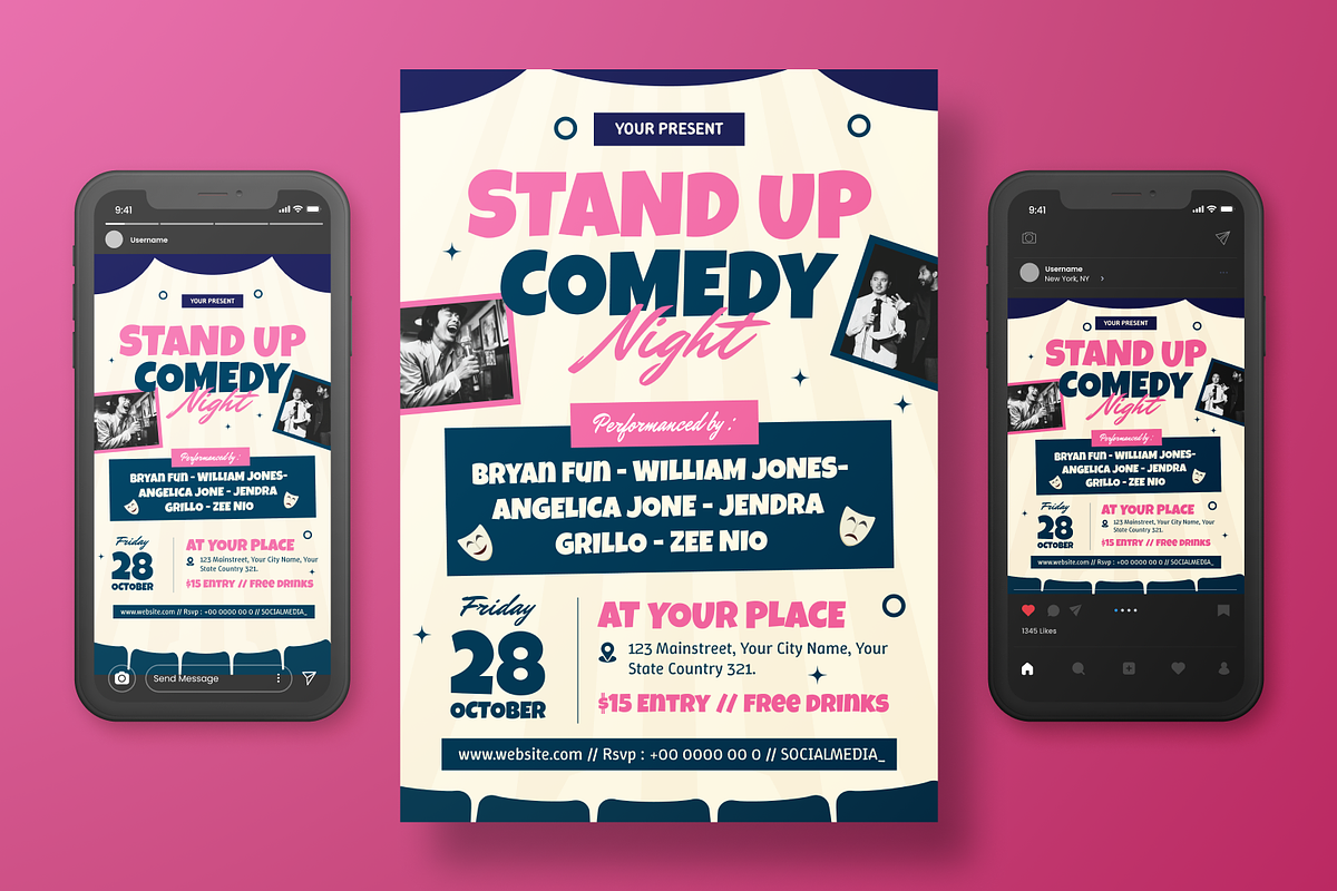 Stand Up Comedy Flyer Set, a Flyer Template by Annora Studio (Photo 6 of 6)