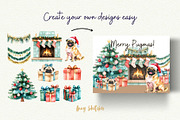 Retro Pugmas Clipart, a Seasonal Illustration by Anna Design Studio (Thumbnail 8 of 12)