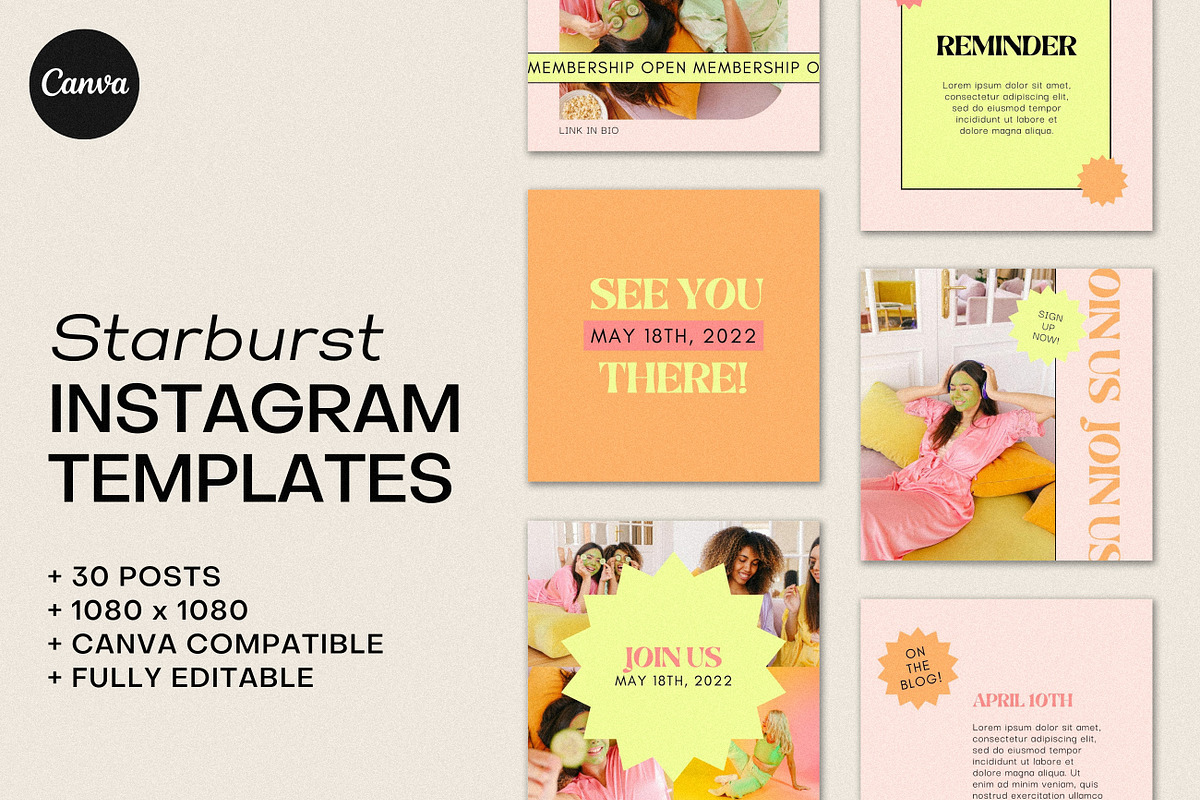 Starburst Instagram Templates, a Social Media Template by denofdreamers (Photo 1 of 6)