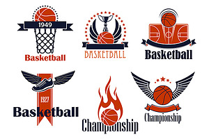 Basketball sport game icons, a Background Graphic by Vector Tradition