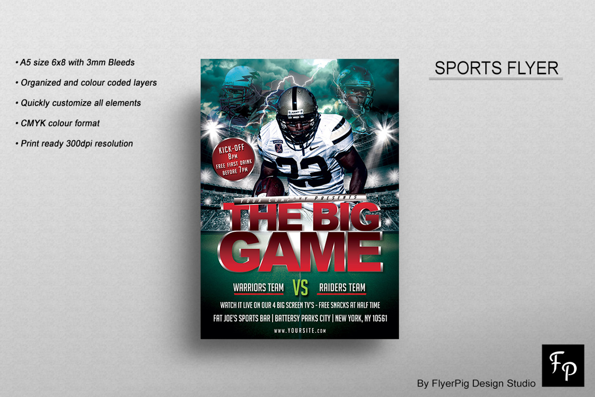 Football Flyer, a Flyer Template by FlyerPig (Photo 2 of 3)