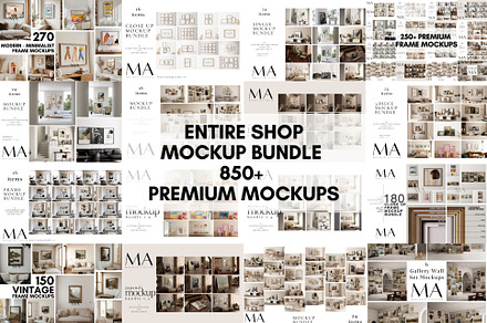 Entire Shop Frame Mockup Bundle, a Household Mockup by Mockup Art Atelier