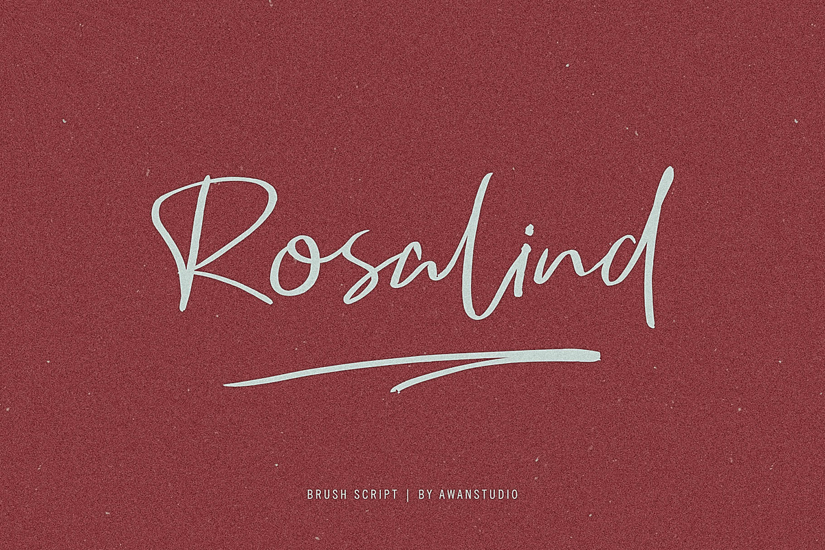 Rosalind | Brush Script, a Script Font by Awanstudio (Photo 1 of 8)