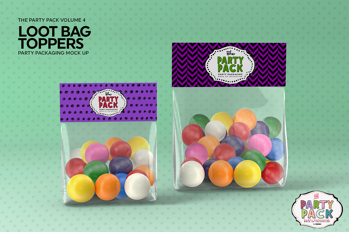 Loot Bag Topper Packaging Mockup, a Packaging Mockup by INCDesign (Photo 4 of 6)
