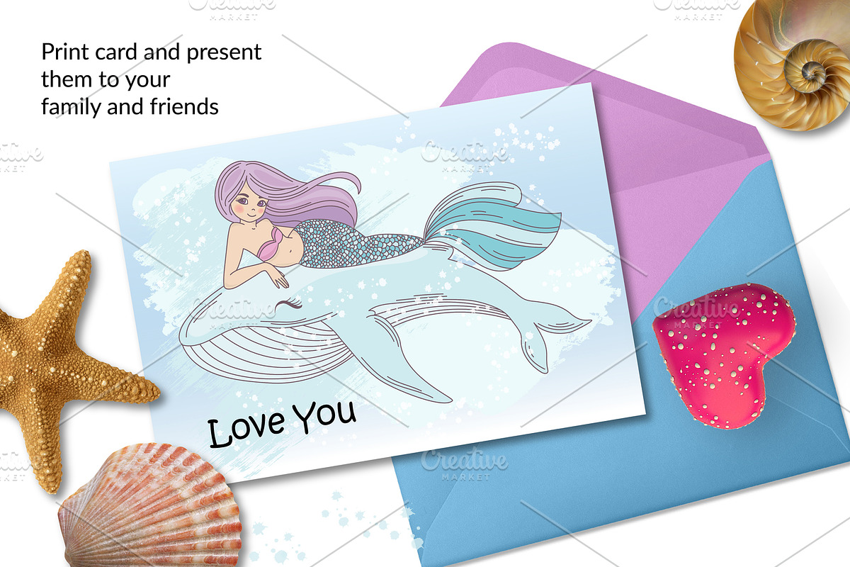 MERMAID IN LOVE, a Decorative Illustration by FARAWAYKINGDOM (Photo 8 of 11)