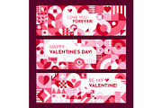 Valentines holiday banners geometric, an Illustration by Buch&Bee (Thumbnail 2 of 3)