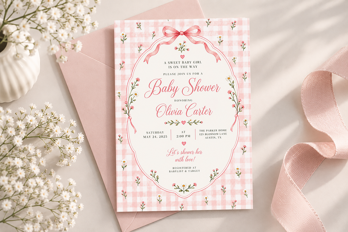 Blush Pink Floral Invitation Frames, a Background Graphic by by creative paper (Photo 7 of 7)
