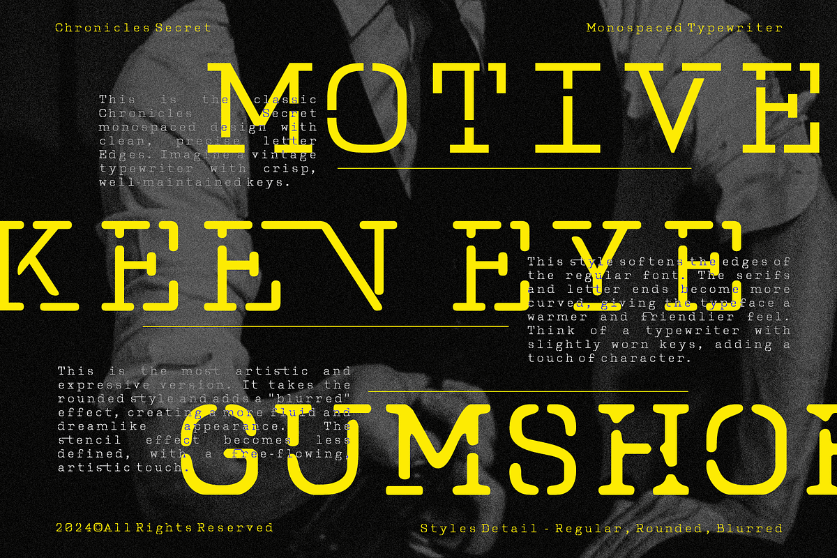 CF Chronicles Secret - Typewriter, a Slab Serif Font by Indotype Foundry (Photo 2 of 10)
