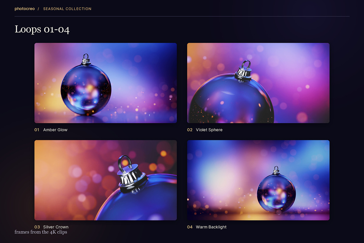 Winter Baubles - 12 4K Loops, a Background Graphic by Photocreo Michal Bednarek (Photo 2 of 7)