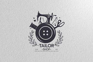 Sewing logo of label vector