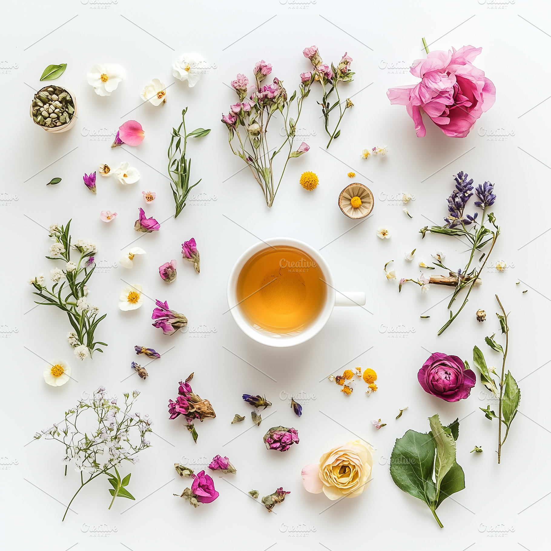 Tea in a delicate white porcelain, a Food & Drink Photo by Imaginarium