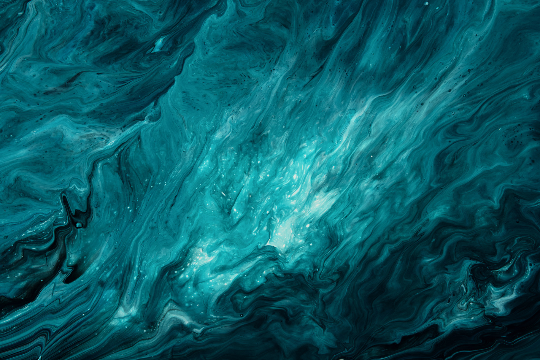 Fluid Art. Liquid dark turquoise abstract drips and wave. Marble effect ...