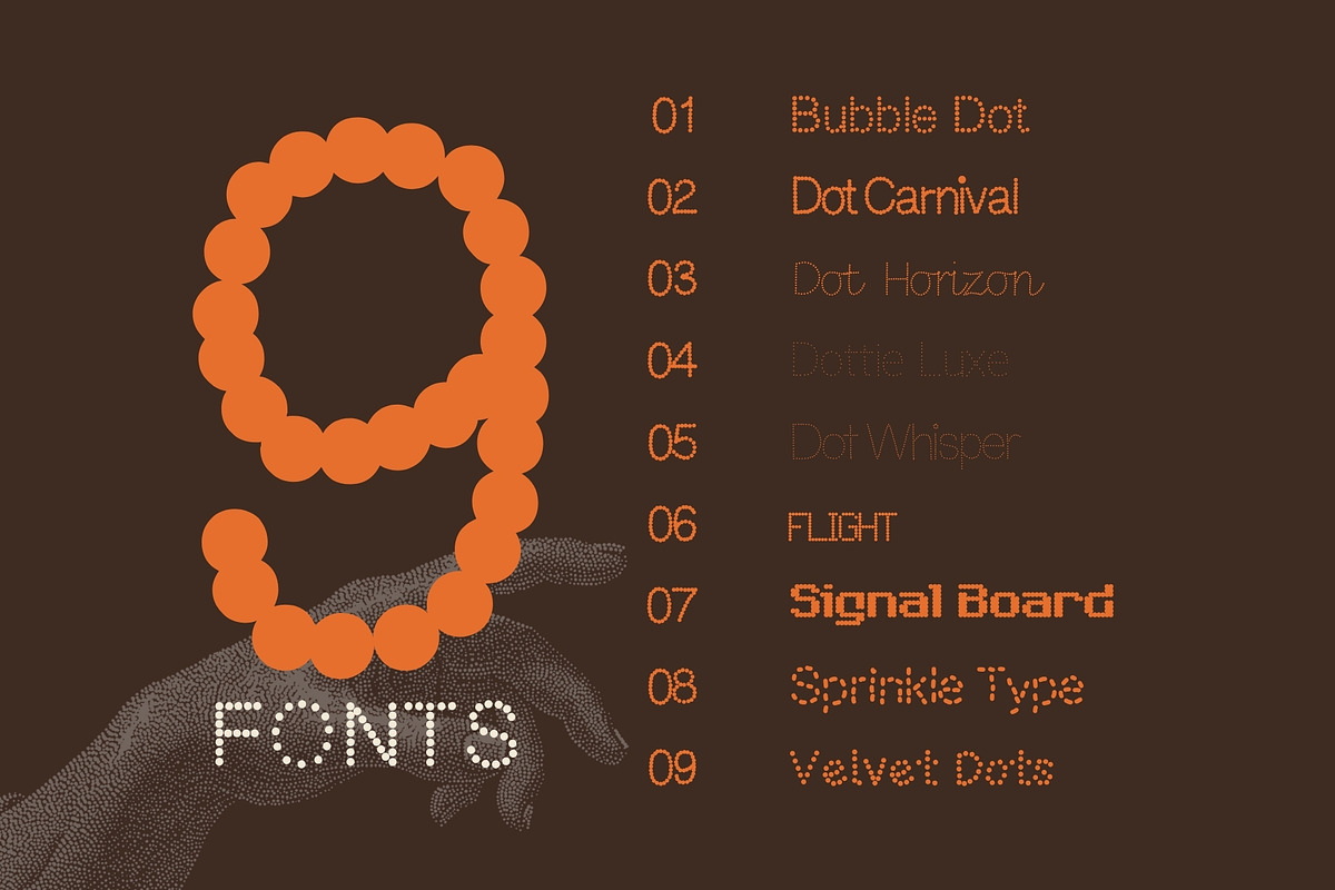 Dotted Font Bundle - 9 Matrix Fonts!, a Handwritten Font by HipFonts (Photo 2 of 9)