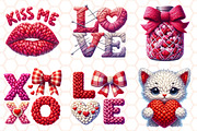 Valentine Faux Crochet Png Bundle, an Illustration by RobertsArt (Thumbnail 3 of 10)