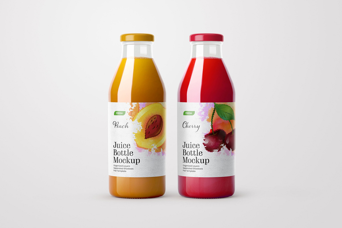 Juice Bottle Mockup Set, a Cups & Container Mockup by Deeplab (Photo 10 of 14)