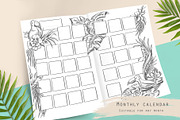 Tropical themed monthly calendar, a Stationery Template by Kate Snitser (Thumbnail 1 of 4)