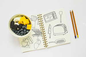 Cooking Utensils Doodle Illustration