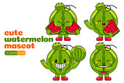 Watermelon Mascot Vector Pack, a Food Illustration by MEDZ (Thumbnail 4 of 4)