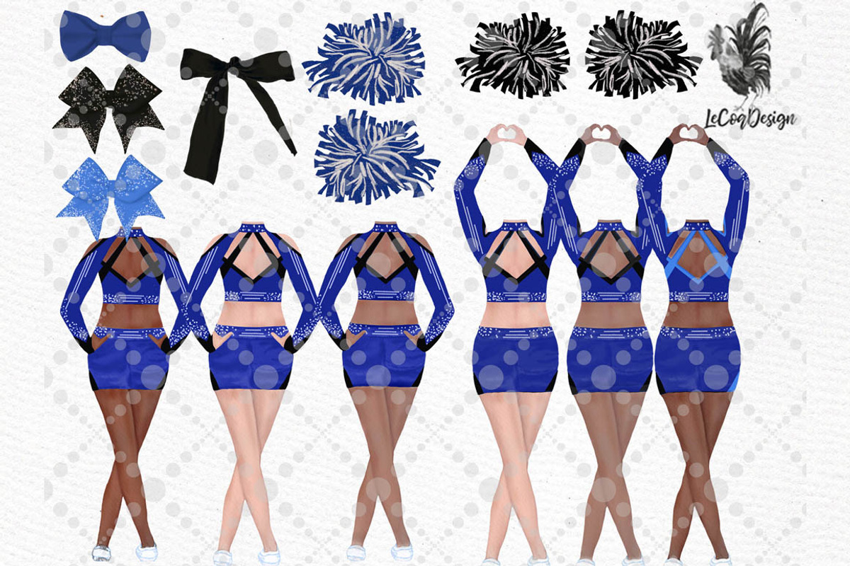 Cheerleaders Clipart, Girls clipart, a Person Illustration by LeCoqDesign (Photo 2 of 8)