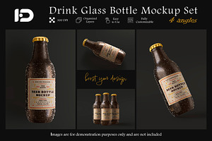Drink Glass Bottle Mockup Set, a Packaging Mockup by ForgeDesign