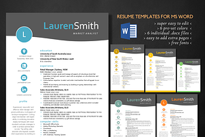 Elegant 3 In 1 Resume For MS Word