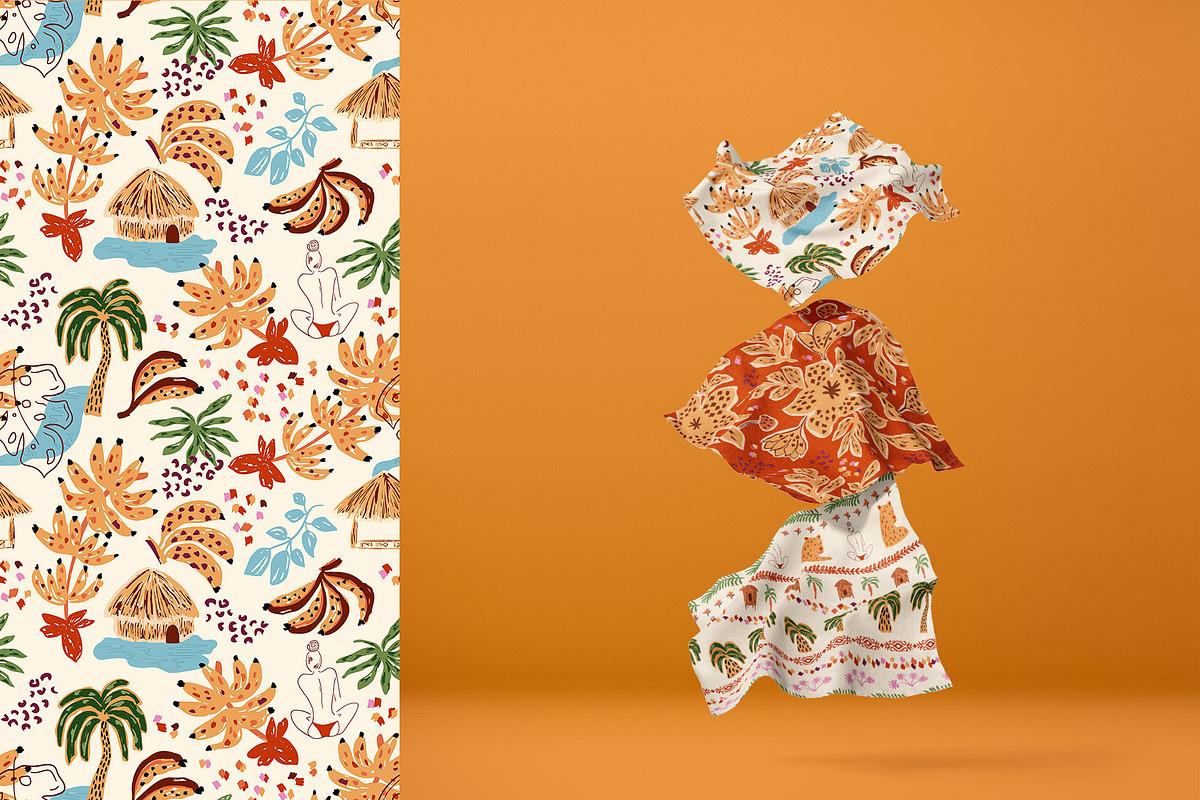 Hand drawn tropical floral patterns, a Pattern Graphic by Tani Kuzminka (Photo 15 of 22)