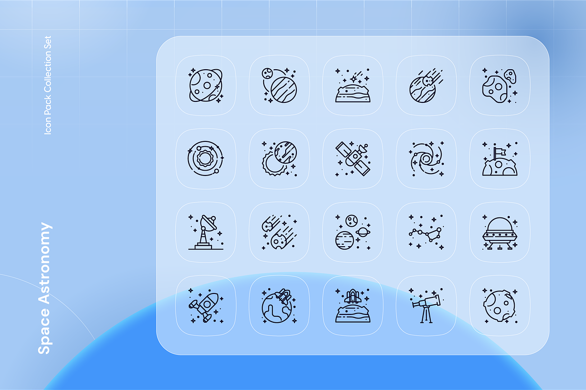 Space Astronomy Icon Set, an Outline Icon by Nathaya Studio (Photo 2 of 2)