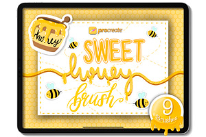 Honey Procreate Lettering Brush