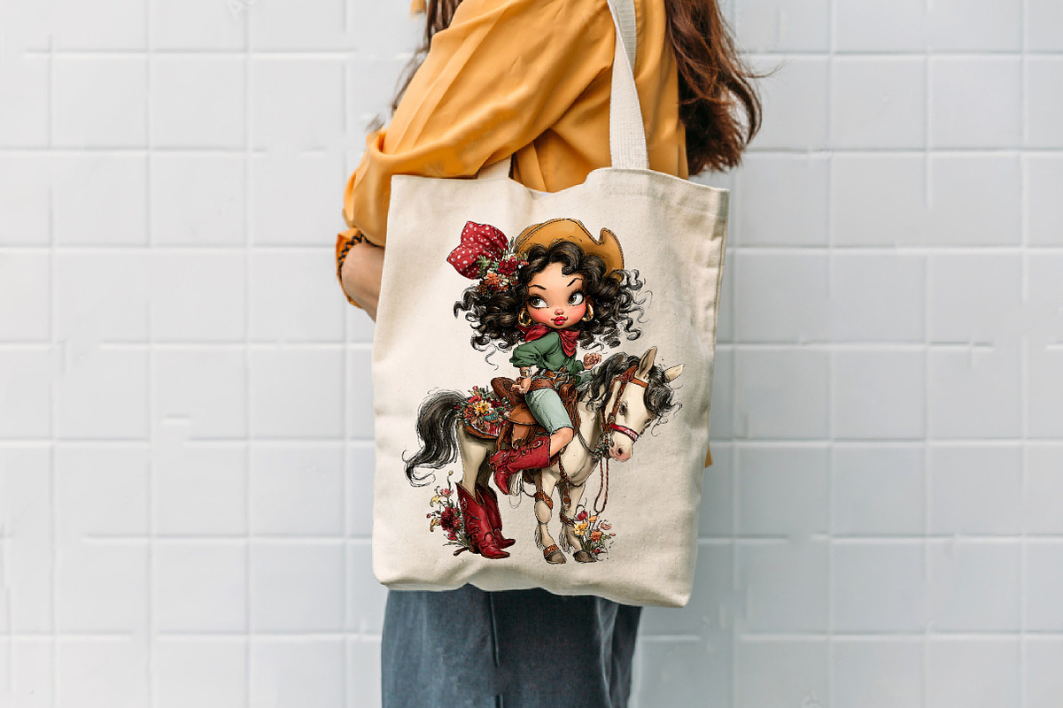 Whimsical Western Cowgirl Clipart, an Illustration by CreationArt (Photo 2 of 6)