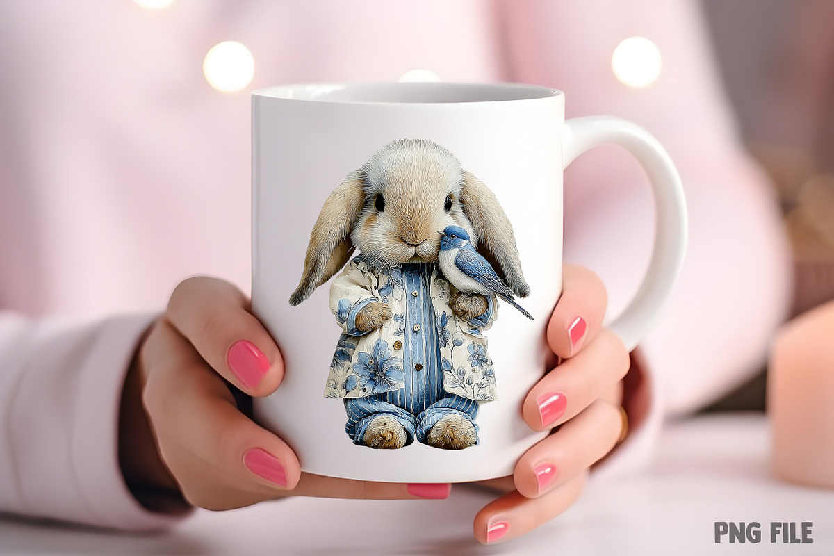 Watercolor Spring Rabbit Clipart Png, an Illustration by Craft Nest (Photo 10 of 11)